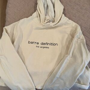 Cream Hoodie with Black Text